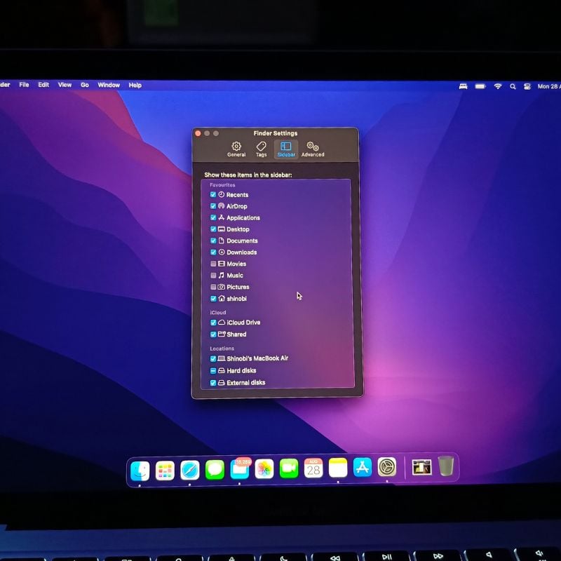 настройки finder macos