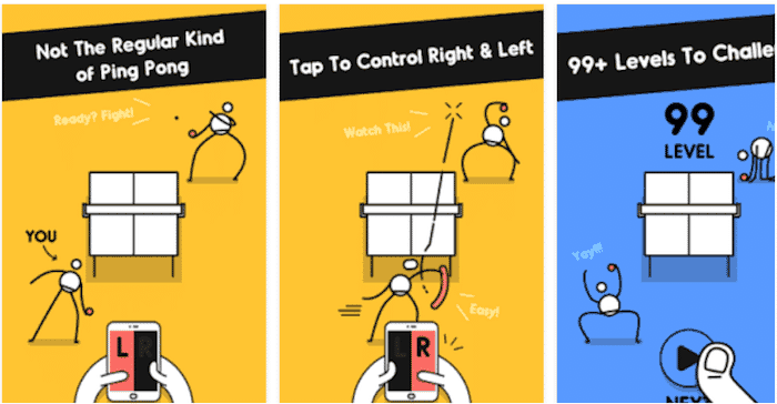 6 juegos de smartphone simples que son fáciles de empezar pero difíciles de dejar - capturas de pantalla de thisisnotpingpong