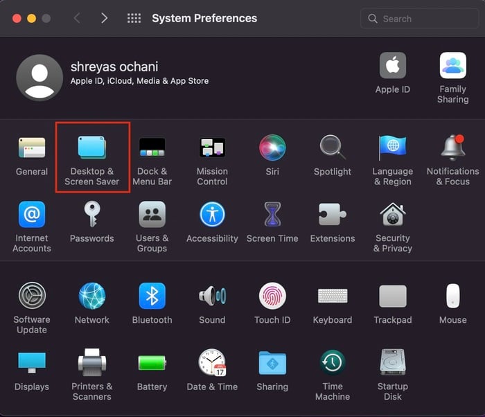 Mac-Hintergrund-Einstellung