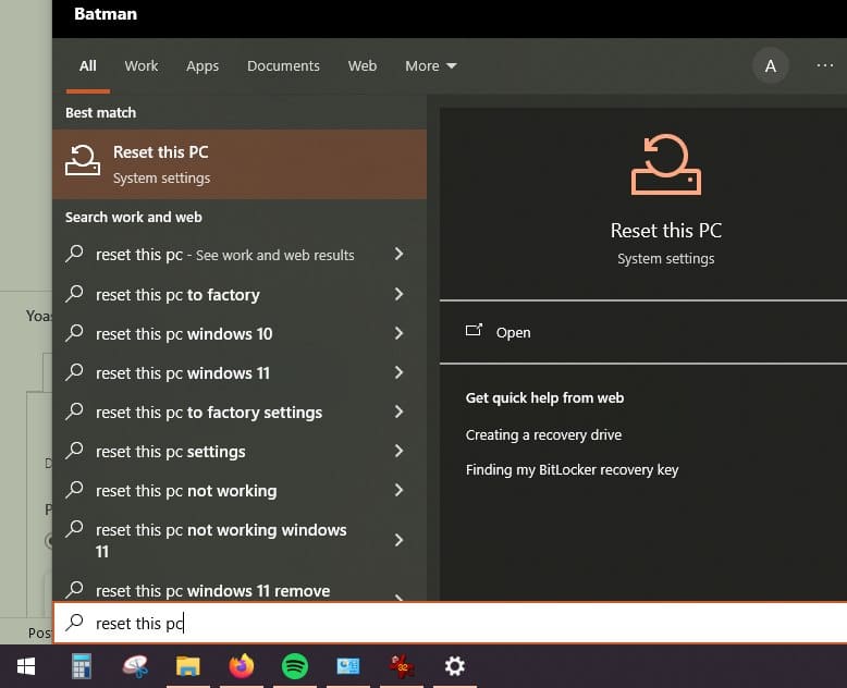 redefinir o pc