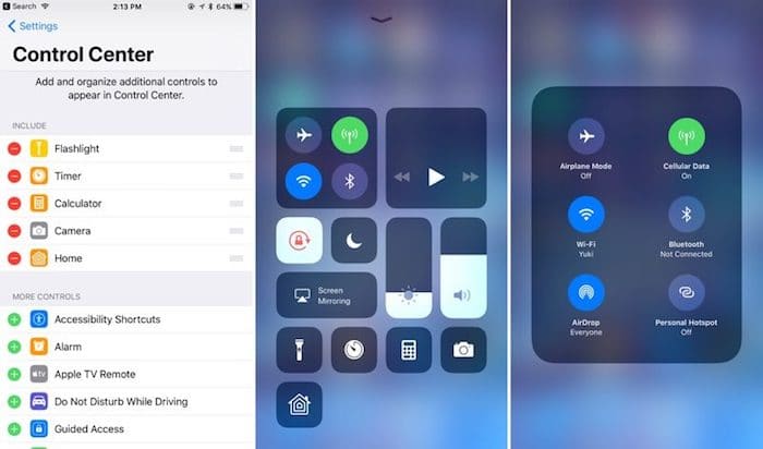 14 recursos significativos do ios 11 que você pode ter ignorado - centro de controle personalizável ios11