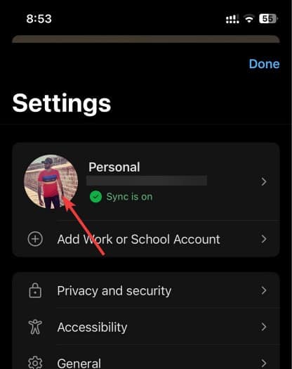 Синхронизация Microsoft Edge на iphone