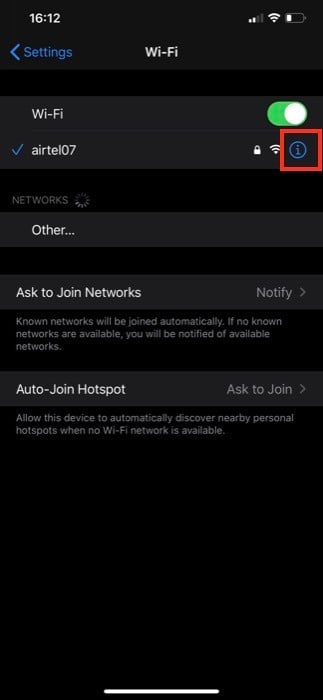 iOSでのDNSサーバー変更