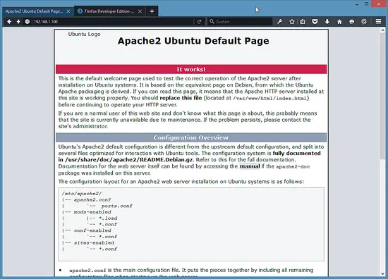 Page par défaut d'Ubuntu Nginx.