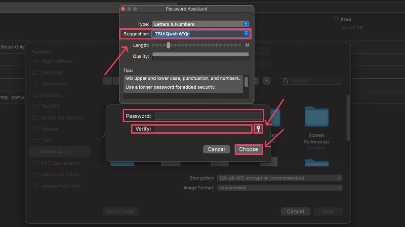 Macのフォルダーを保護するための強力なパスワードを設定