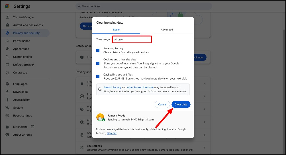 Browserdaten in Google Chrome löschen