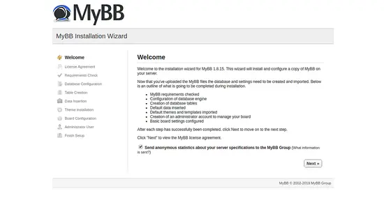 MyBB Installationsassistent