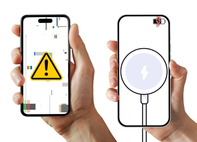 подключите iphone к зарядке