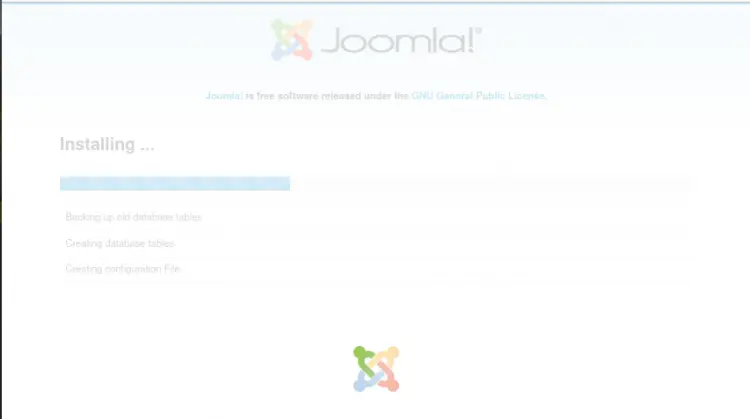 Joomla가 설치 중입니다