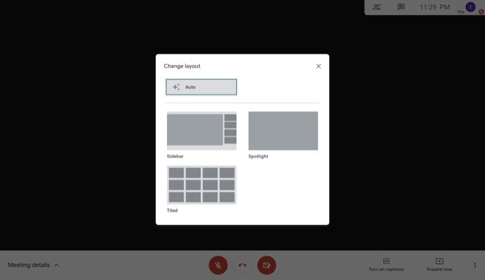 change meeting layout