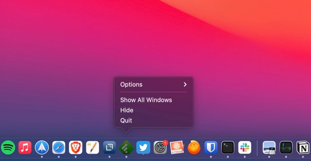 Mac-Apps vom Dock aus beenden