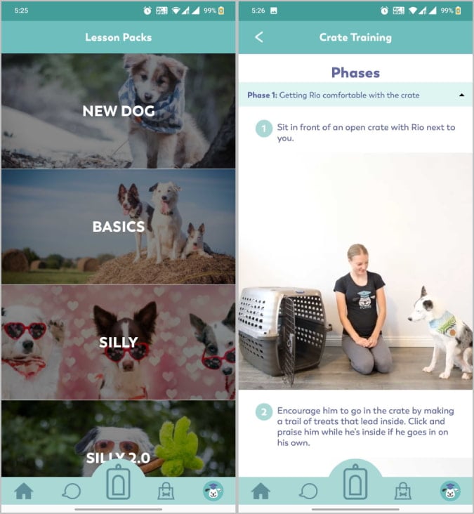 aplicación de entrenamiento de perros puppr