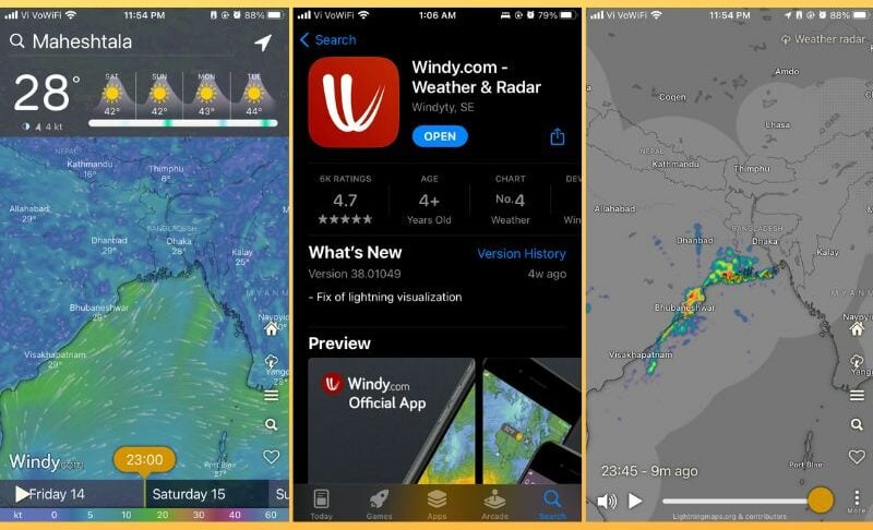 приложение windy для iphone