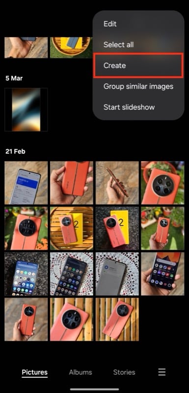 вкладка изображений в samsung gallery.