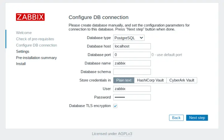 configurer la base de données