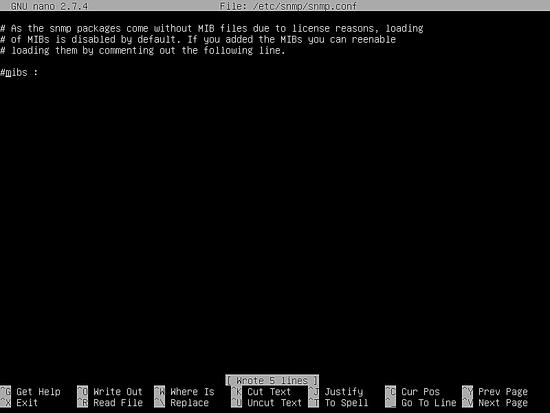 Configura file snmp.conf