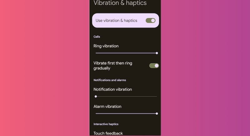 haptique android 13