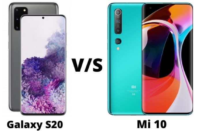 comparaison : samsung galaxy s20 vs xiaomi mi 10 - samsung galaxy s20 vs xiaomi mi 10