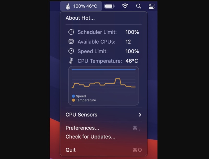 app per la barra dei menu hot