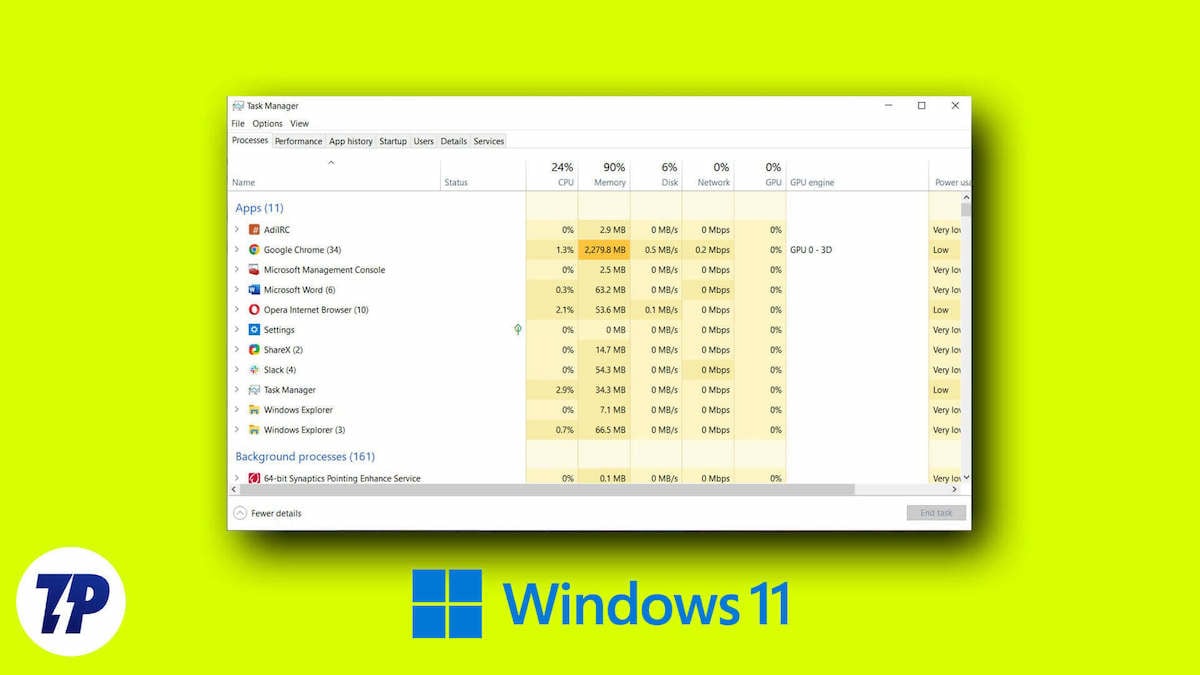 minimiser les processus en arrière-plan dans windows 11