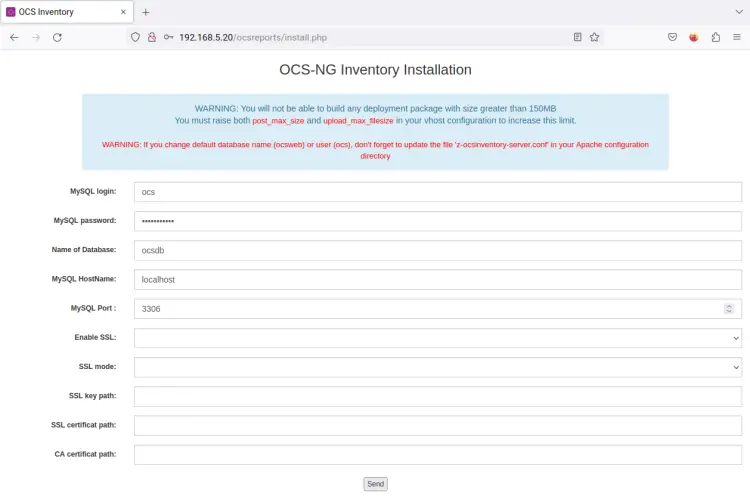 instalar ocs inventory server