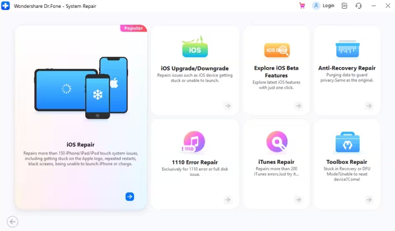 wondershare riparazione ios