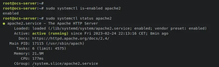verificar apache2