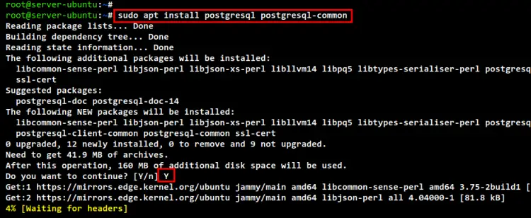 установить postgresql