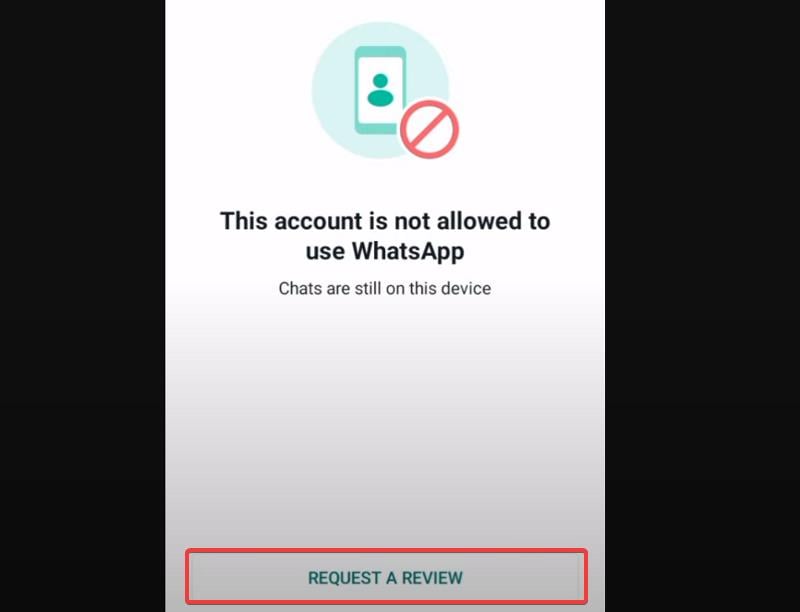 richiedi una revisione per sbloccare account whatsapp