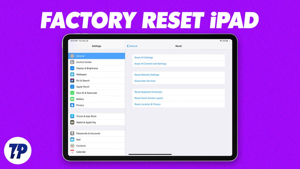 comment réinitialiser un ipad