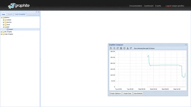 Graphite zeigt Daten im Dashboard an