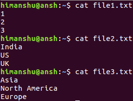 Come unire le righe di più file utilizzando il comando paste