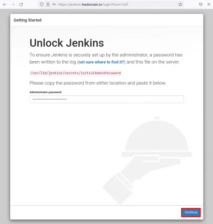 initialisation du mot de passe jenkins