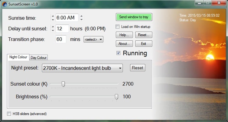 app sunsetscreen
