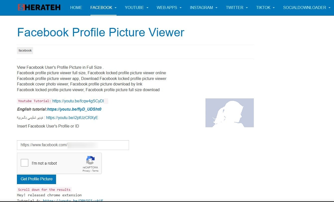 visualizar imagem de perfil do facebook bloqueada