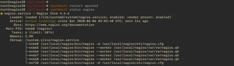 Überprüfen des Nagios-Dienstes