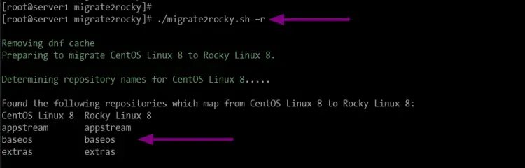 Ändern des Hauptrepositories von CentOS zu Rocky Linux