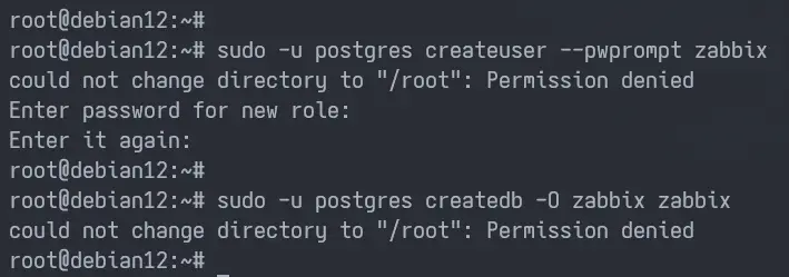 create datbase and user