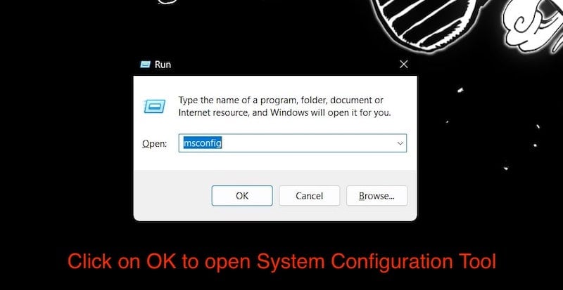 apri msconfig