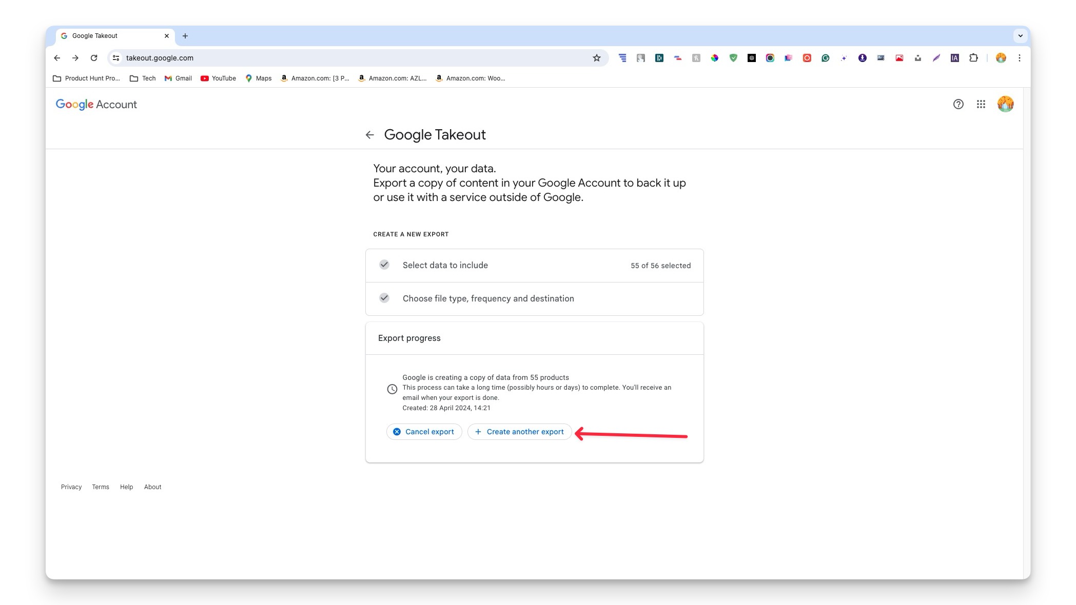 données google en exportation