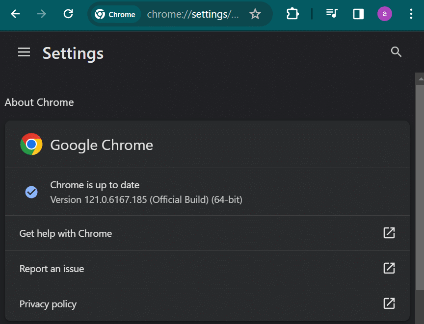 aggiornare chrome
