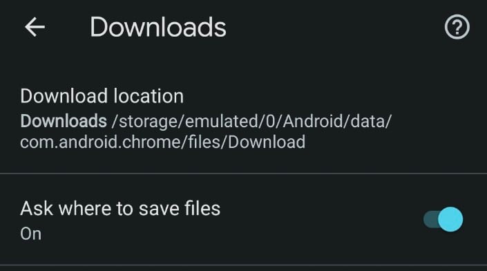 localização de download