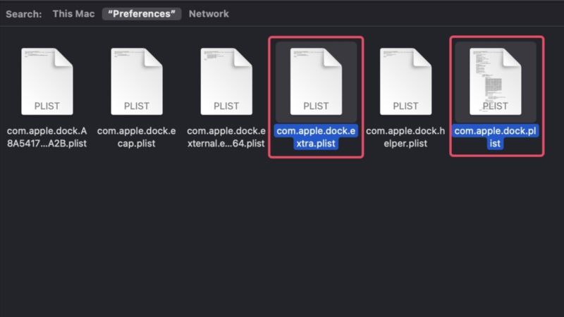 macOS Dock plist-Dateien