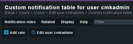 Кнопка добавления правила уведомлений Checkmk