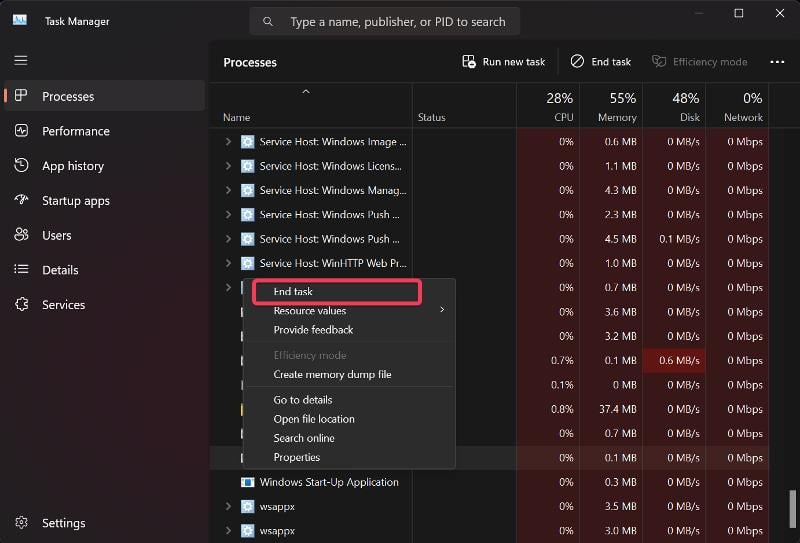 close cpu-intensive processes to fix windows modules installer worker high cpu usage