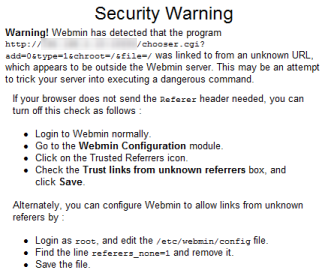 Erreur Webmin