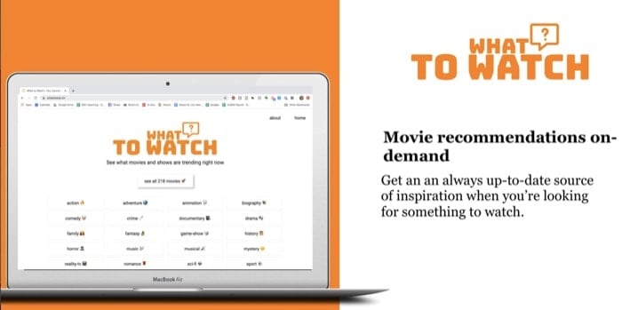service de recommandations de spectacles et de films whattowatch