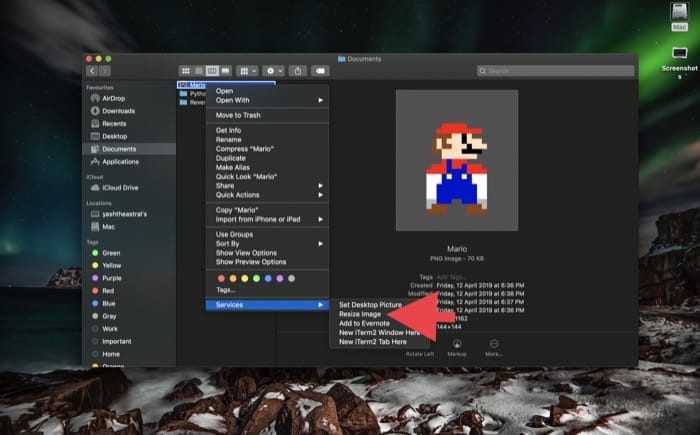 cómo automatizar el cambio de tamaño de imágenes en macos - servicio de automator 11