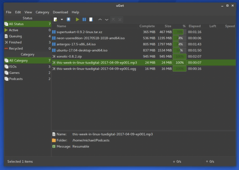 uGet Download Manager alternativa a IDM
