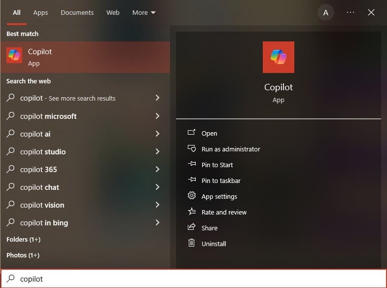 Windows 11でCopilotを介してヘルプを取得